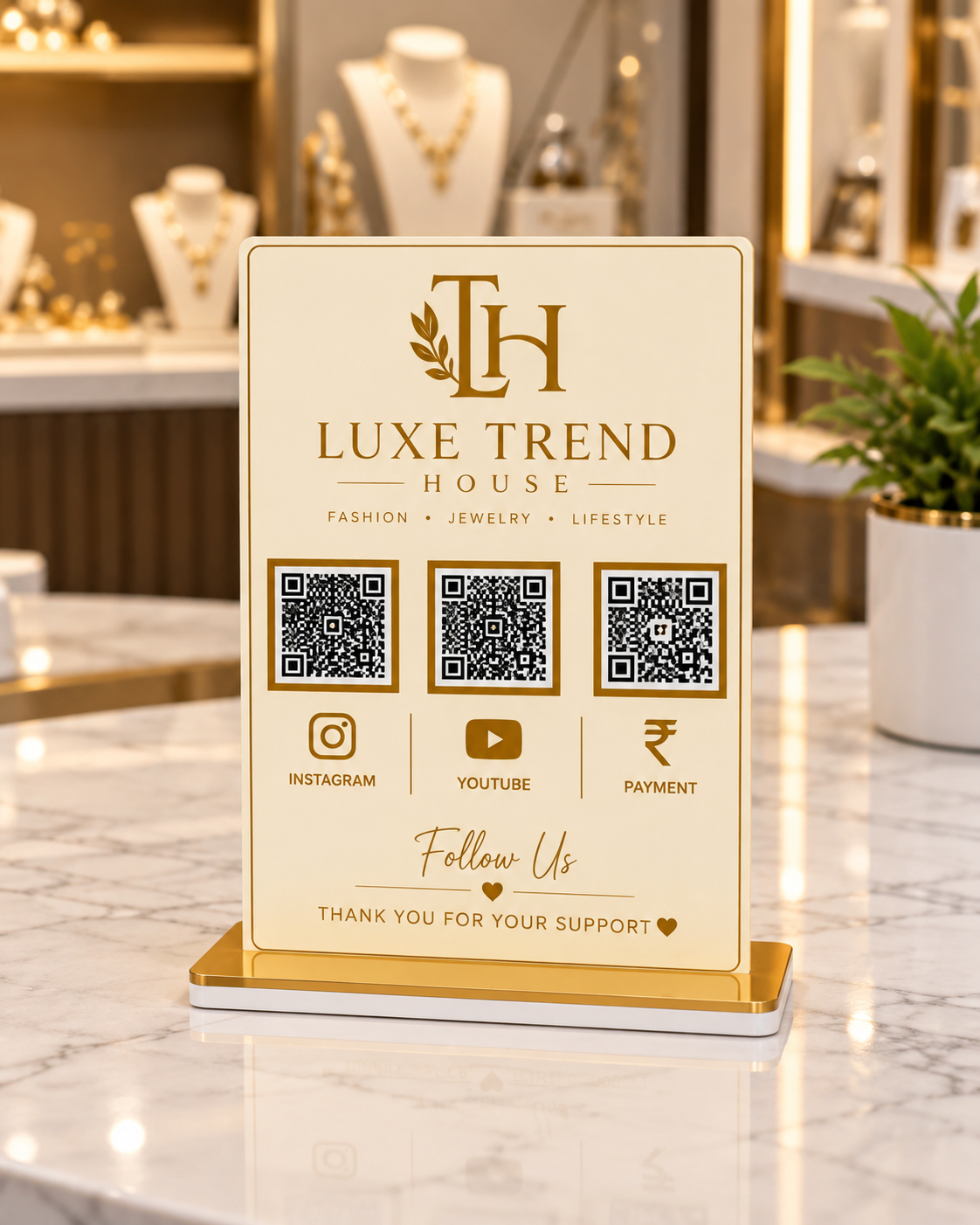 3 QR NFC Enbaled Rectangular Standee