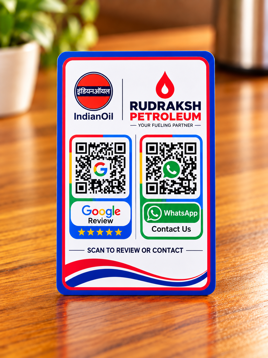 2 QR Google Review & WhatsApp PVC Card