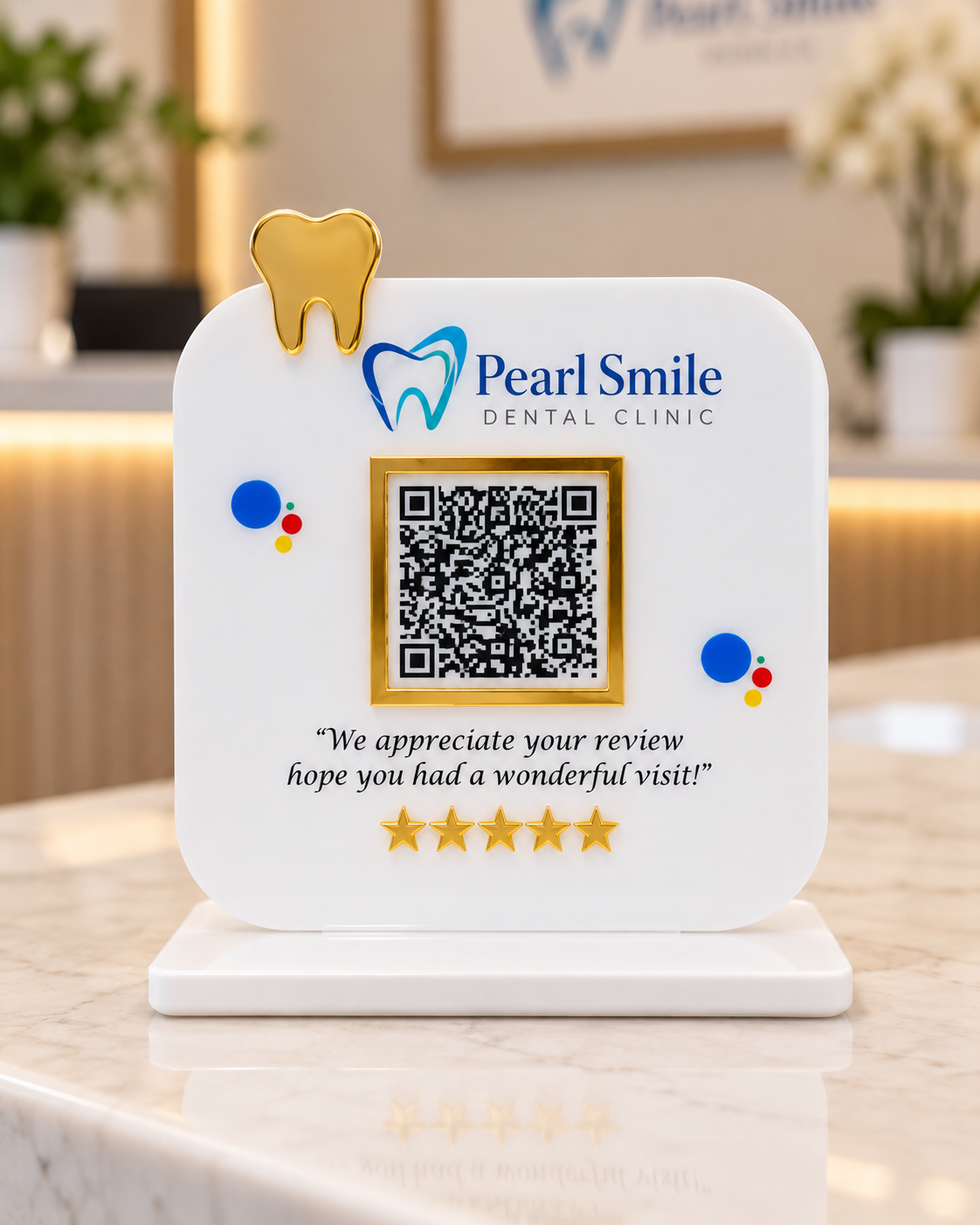 1 QR NFC Enabled Dental Google Review Standee for Dentist & Dental Clinic
