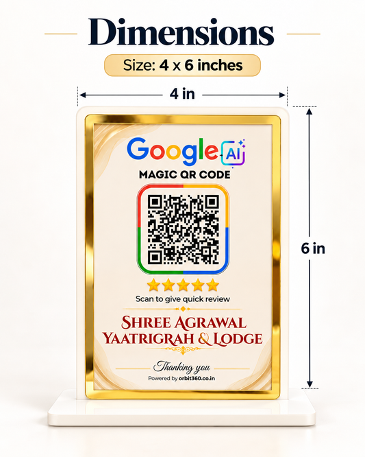 1 QR Standee with Golden Frame