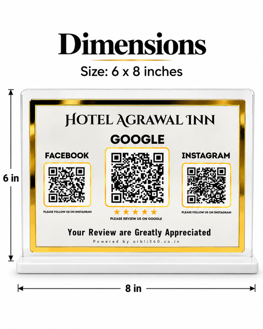 3 QR Horizontal Digital White Standee