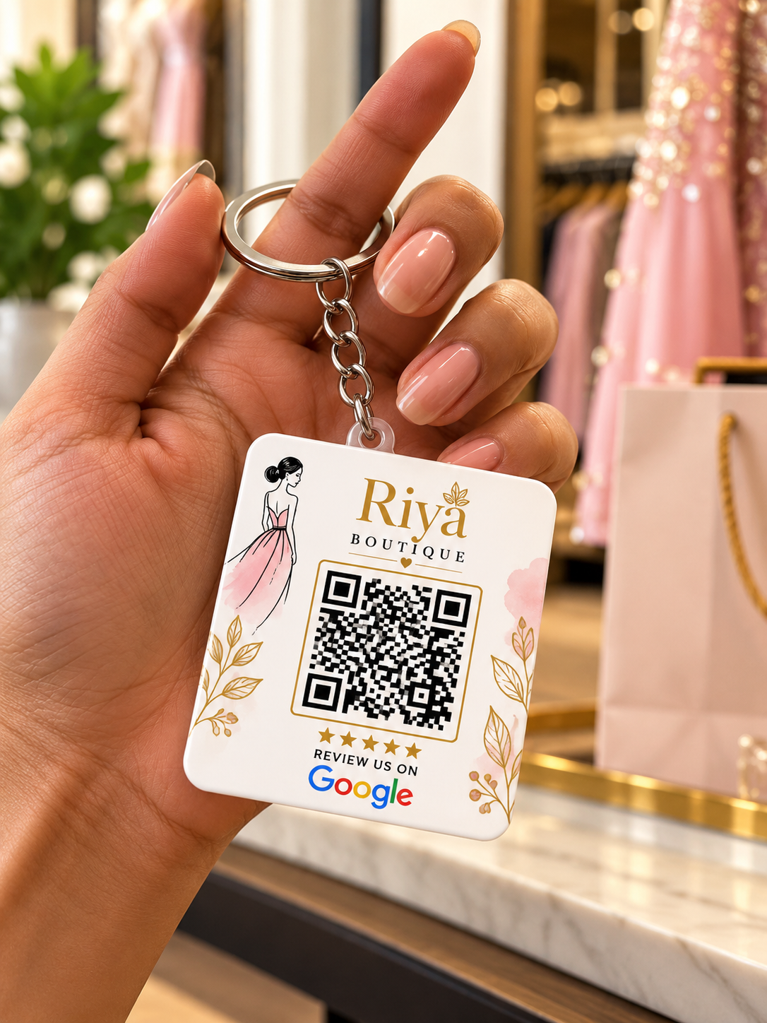 1 QR Smart Review Keychain