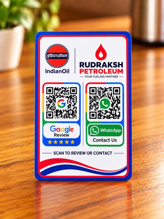 2 QR Google Review & WhatsApp PVC Card