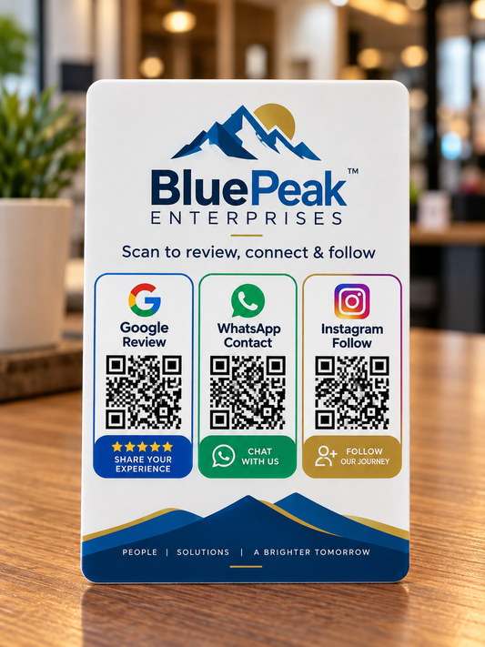 3 QR Google Review, WhatsApp & Instagram PVC Card