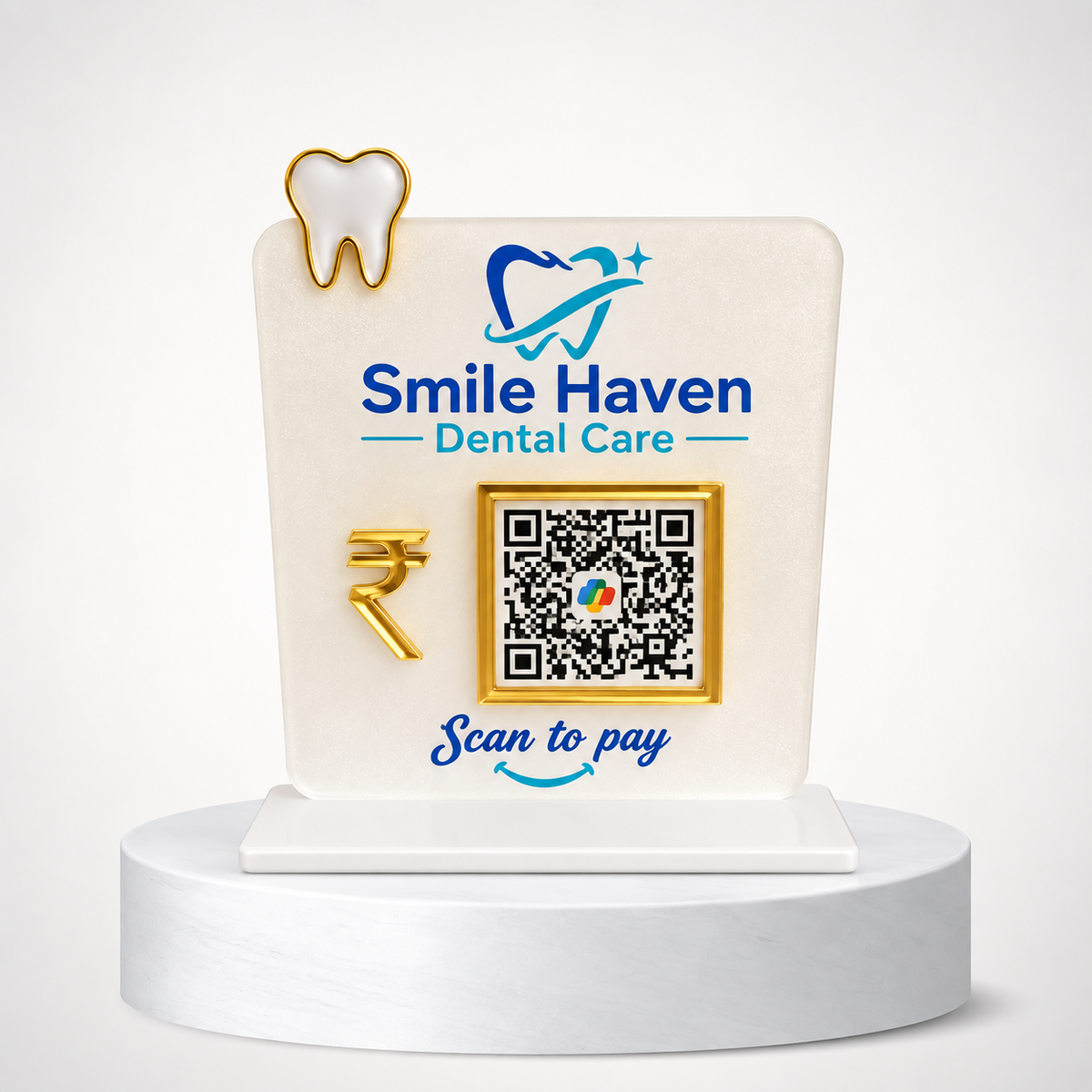 1 QR NFC Enabled Premium Dental Scan to Pay QR Standee for Dentist & Dental Clinic