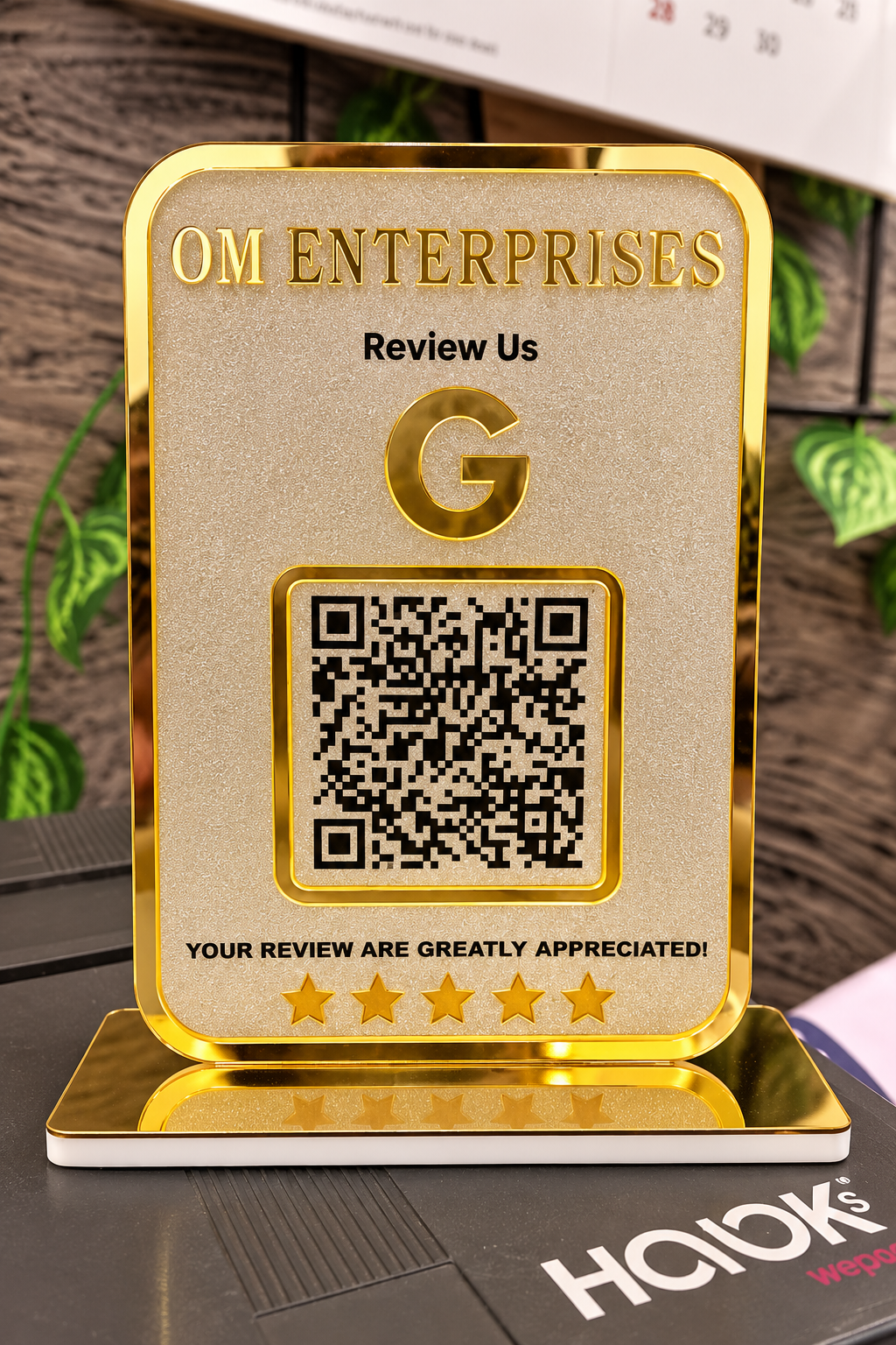 1 QR Golden Google Review Standee