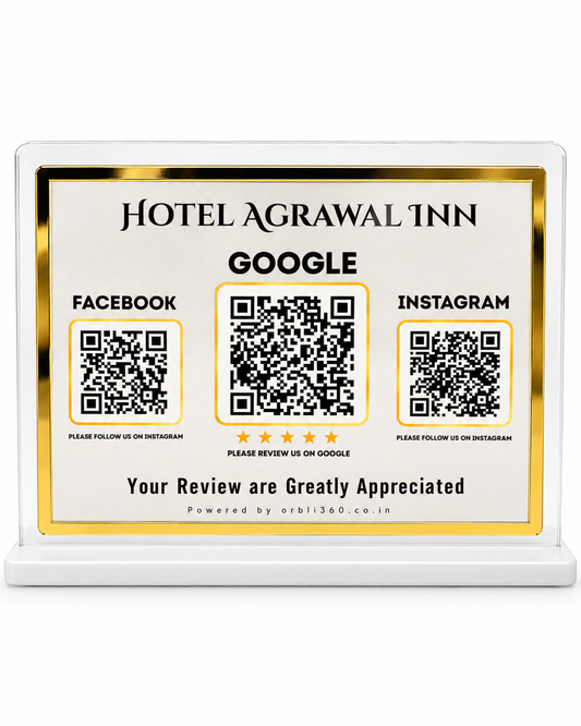 3 QR Horizontal Digital White Standee